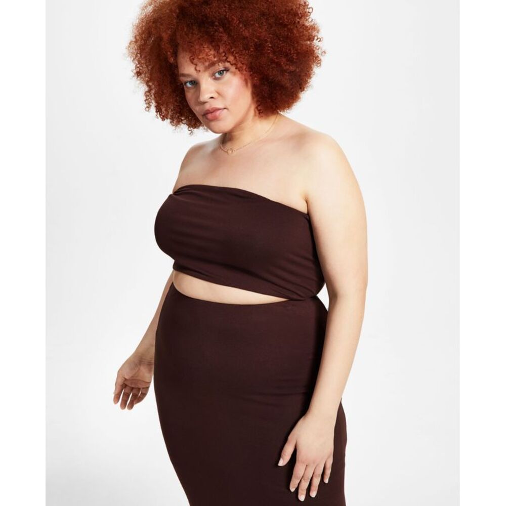 Bar III Trendy Plus Size Crepe Tube Top